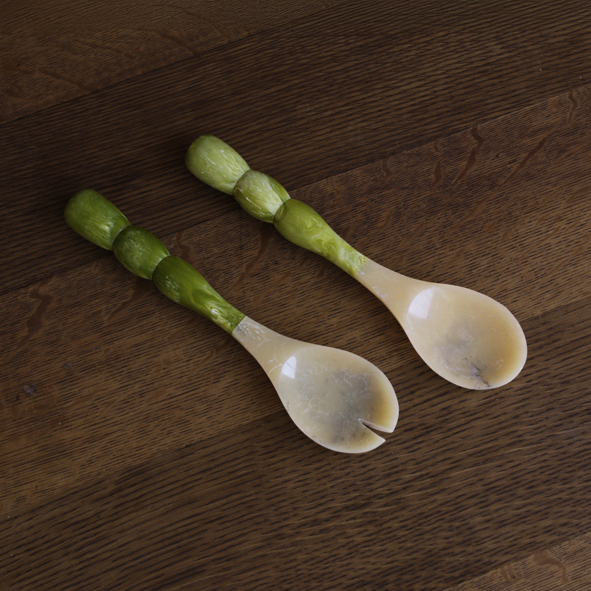 RESIN Rio Bubble  Salad Servers  (Green)