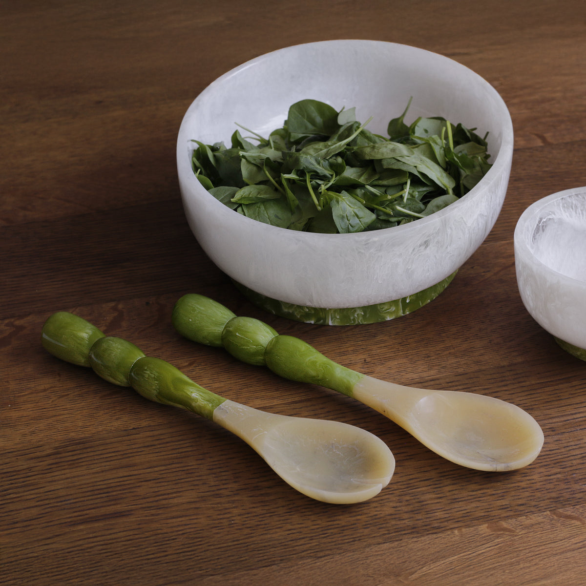 RESIN Rio Bubble  Salad Servers  (Green)