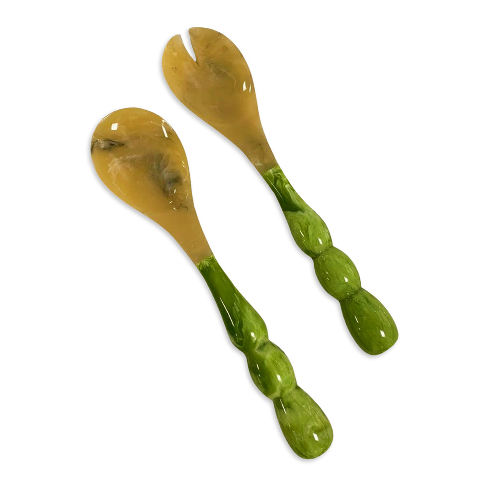 RESIN Rio Bubble  Salad Servers  (Green)
