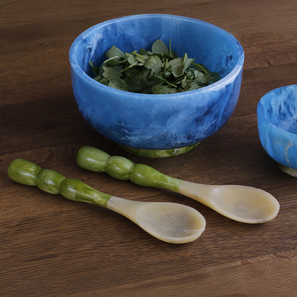 RESIN Rio Bubble  Salad Servers  (Green)