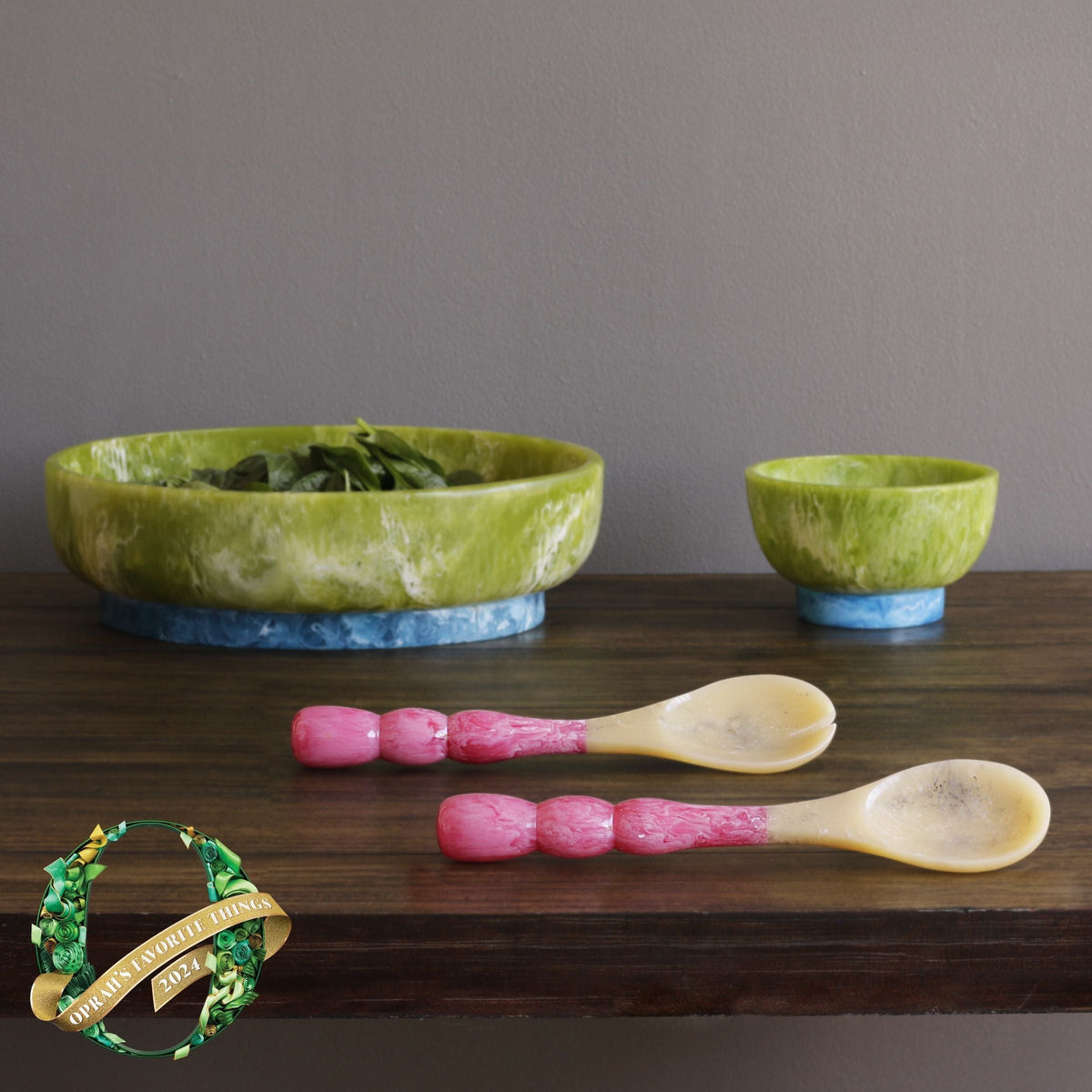 RESIN Rio Bubble Salad Servers (Pink)