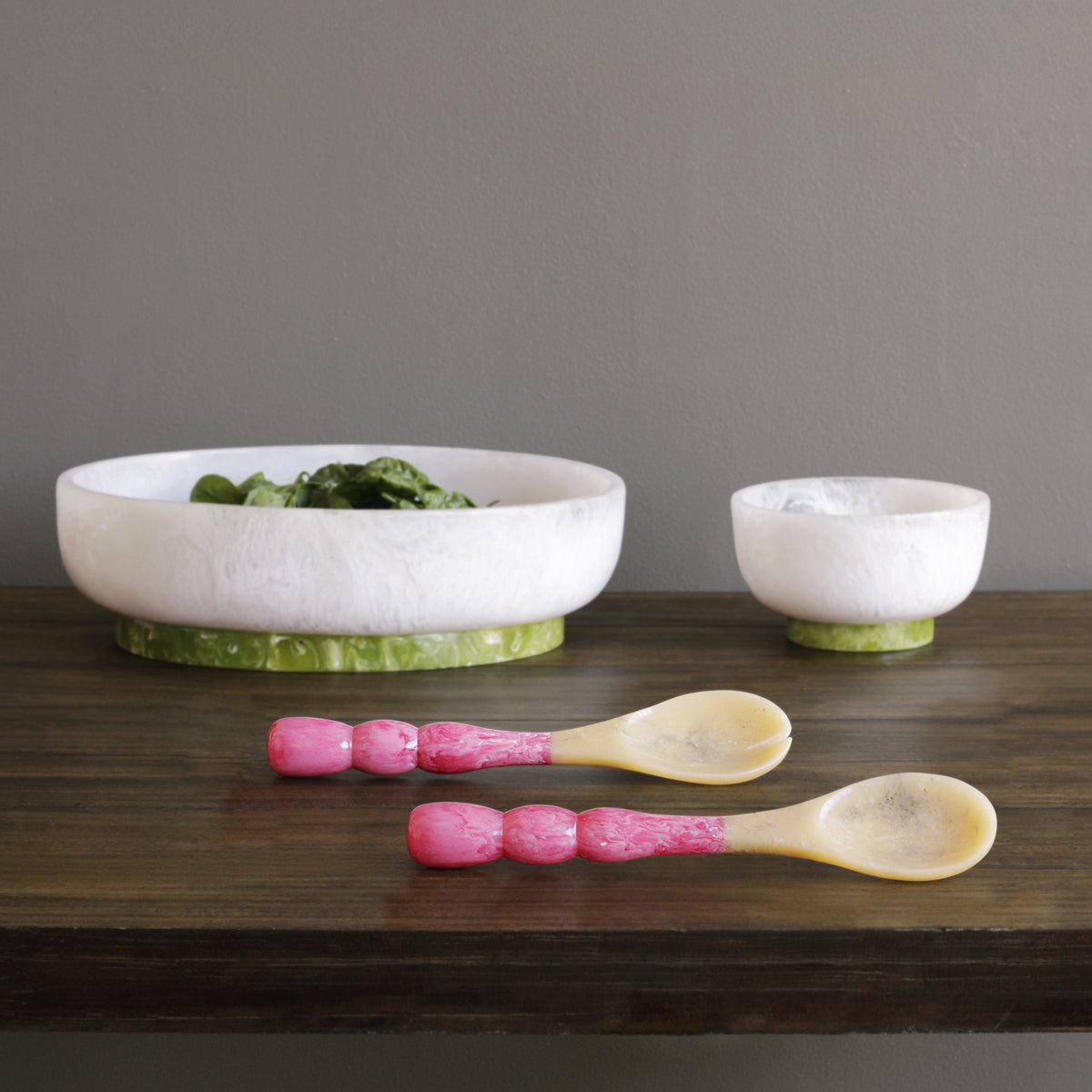 RESIN Rio Bubble Salad Servers (Pink)