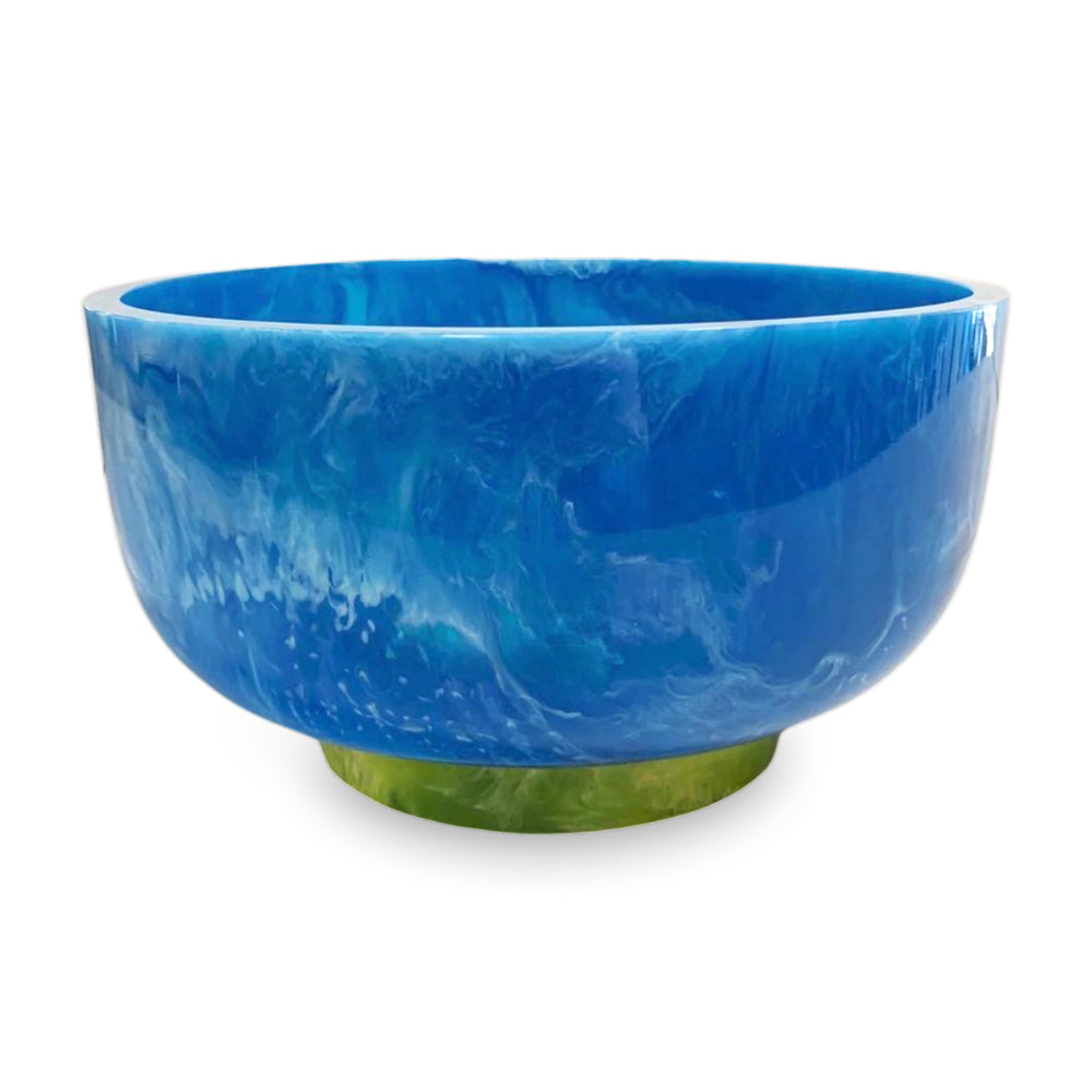 RESIN Rio Large Bowl with Base (Blue and Green)