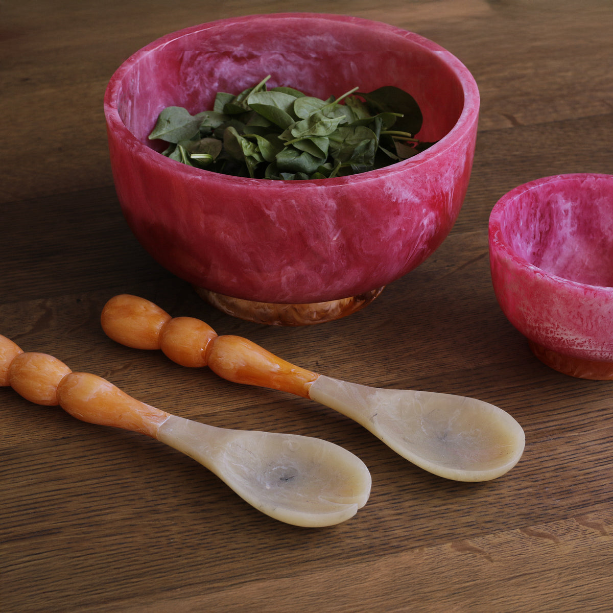 RESIN Rio Small Bowl with Base (Pink and Orange)
