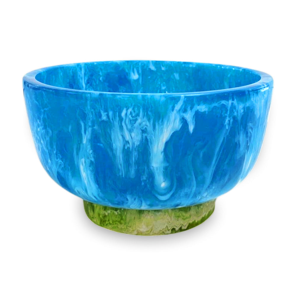 RESIN Rio Small Bowl with Base (Blue and Green)