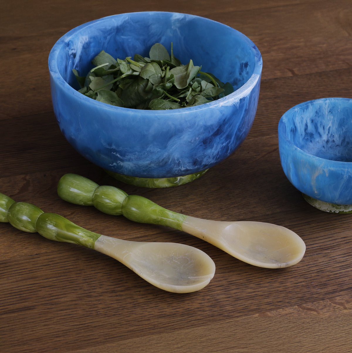 RESIN Rio Small Bowl with Base (Blue and Green)