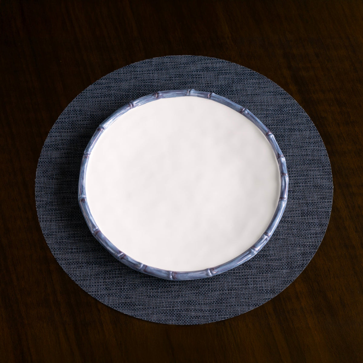 VIDA Bamboo Dinner Plate Set of 4 (White and Blue)