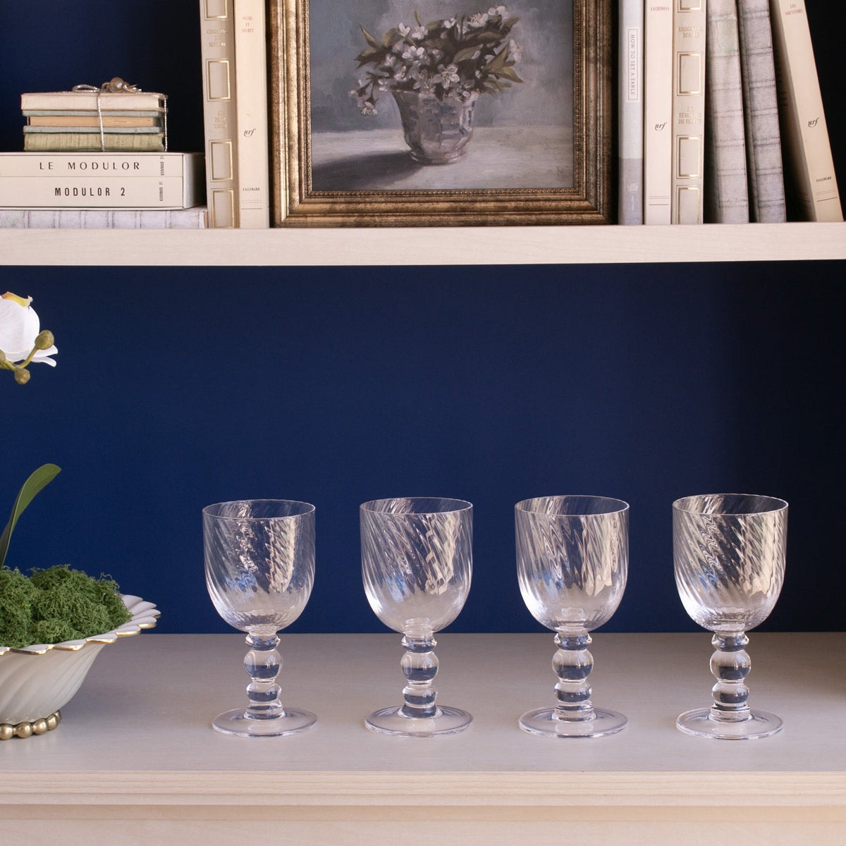 GLASS French Swirl Wine Set of 4 (Clear) 8 fl oz