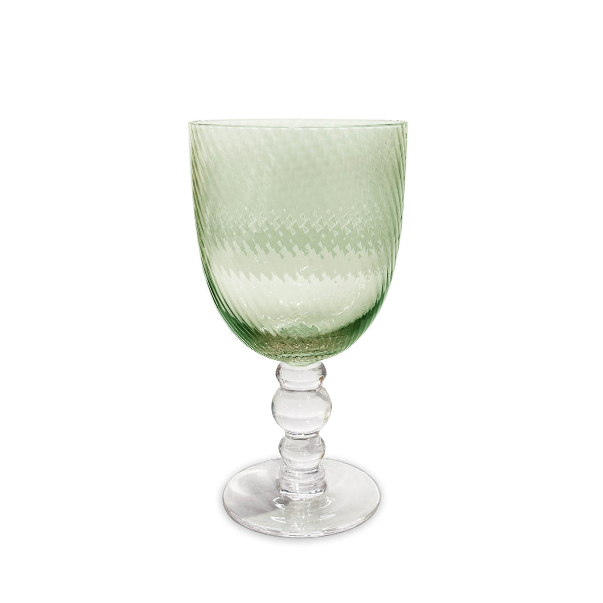 GLASS French Swirl All Purpose Set of 4 (Green) 20 fl oz
