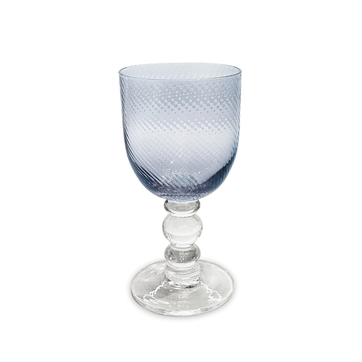 GLASS French Swirl Wine Set of 4 (Blue) 8 fl oz