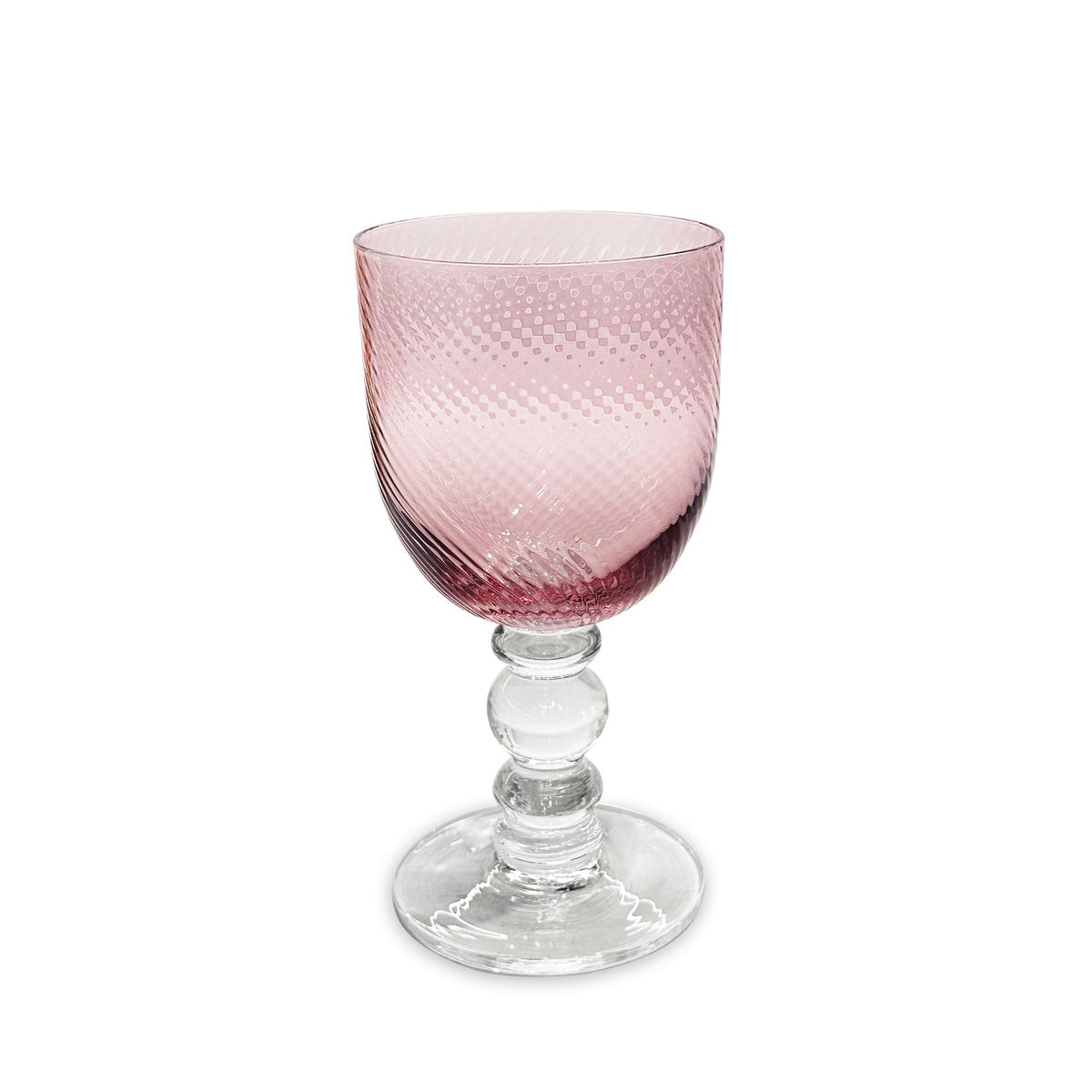 GLASS French Swirl Wine Set of 4 (Pink) 8 fl oz