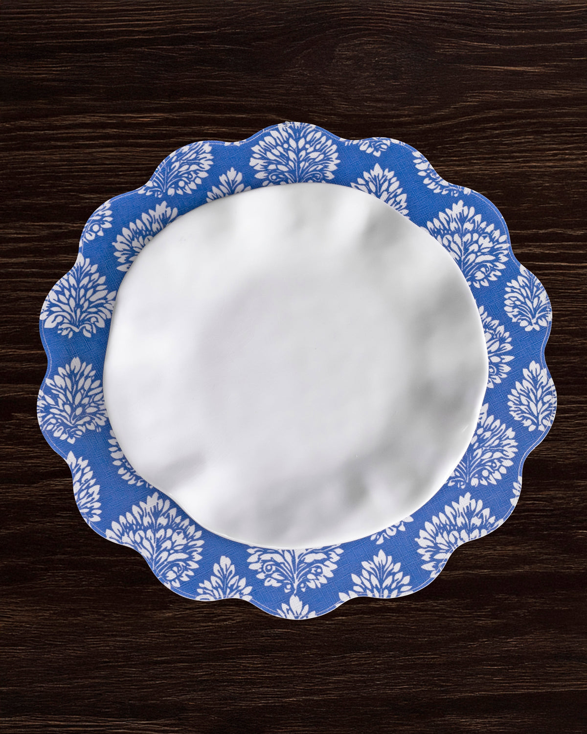 VIDA Chinoiserie Reversible  Round Placemats Set of 4 Blue & White