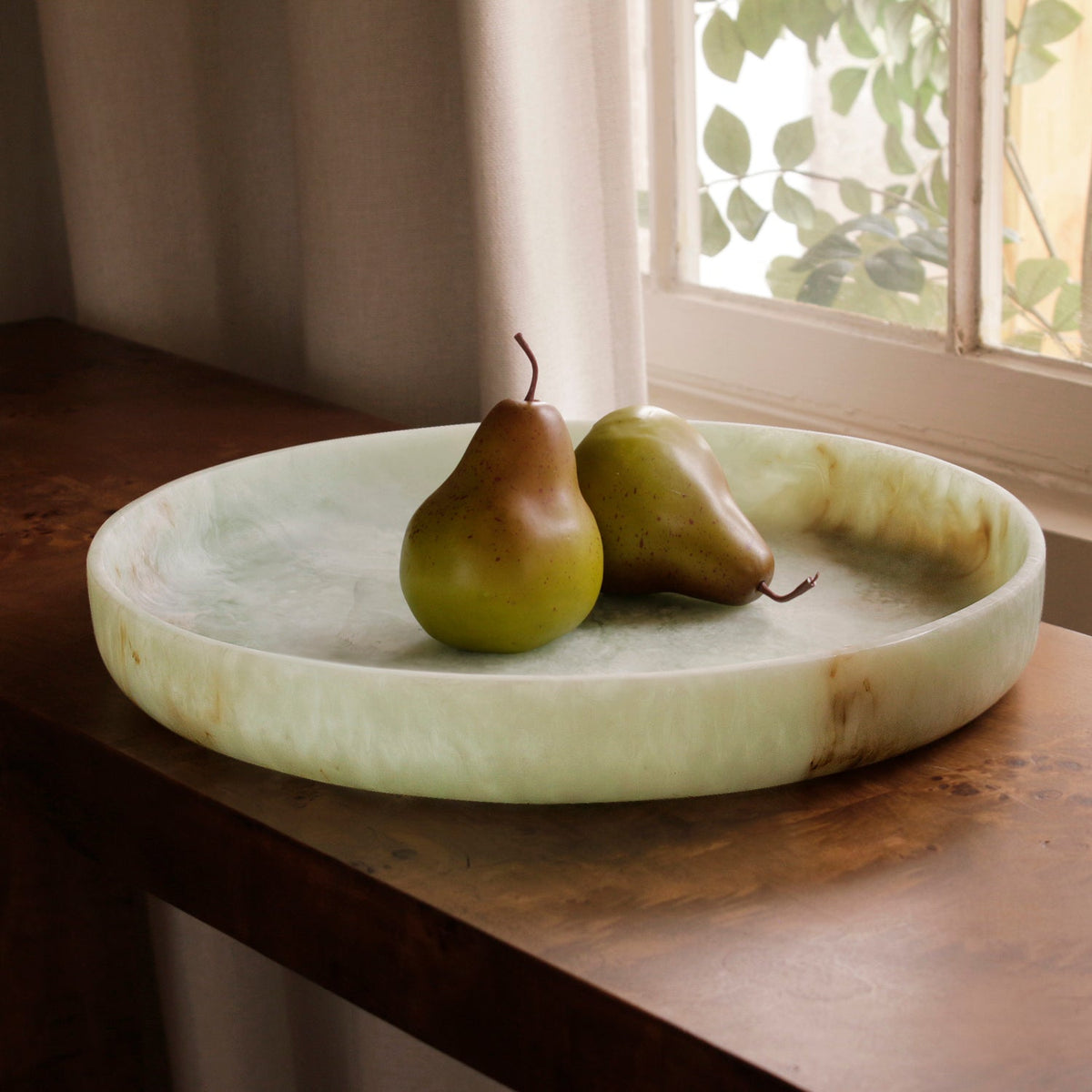 RESIN Giada Round Tray Jade Swirl