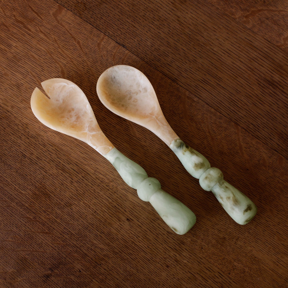 RESIN Giada Salad Servers Jade Swirl
