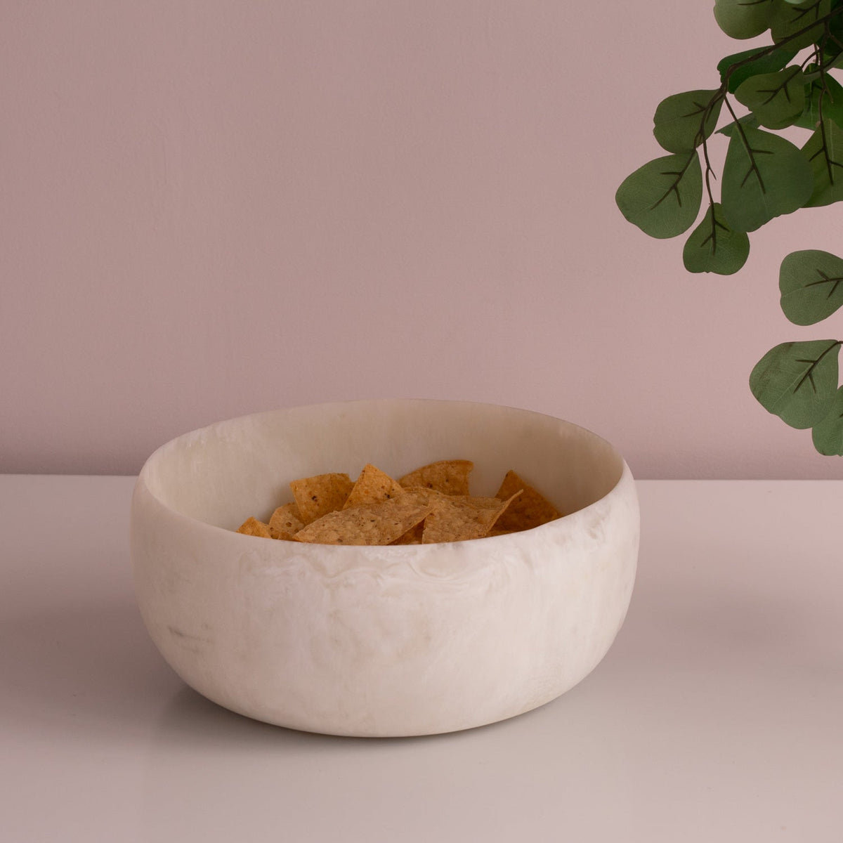 RESIN Sorbet Large Round Bowl Coconut