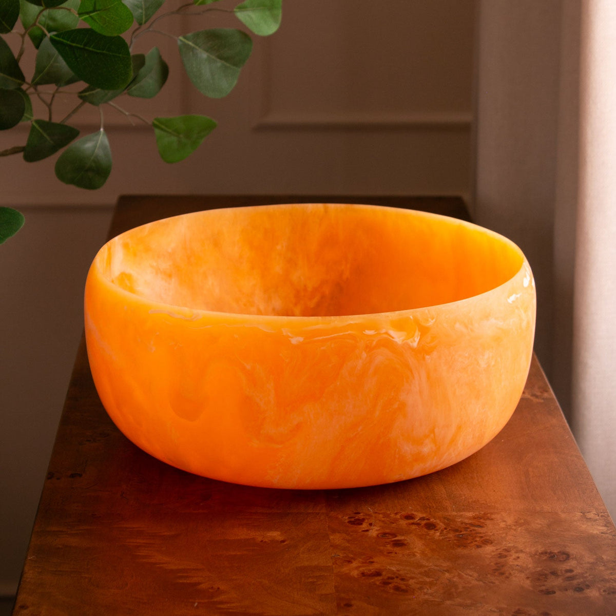 RESIN Sorbet Large Round Bowl Tangerine