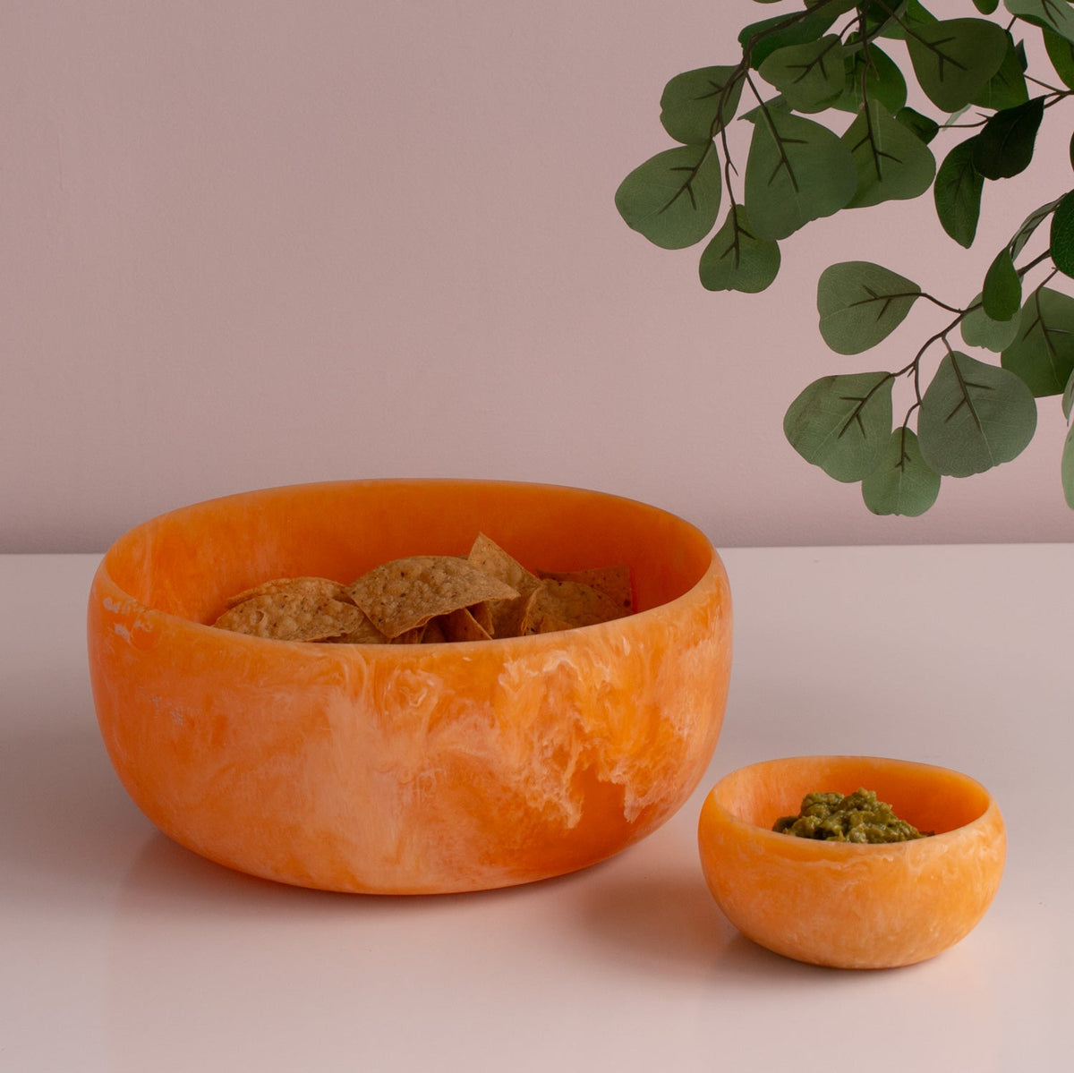 RESIN Sorbet Large Round Bowl Tangerine