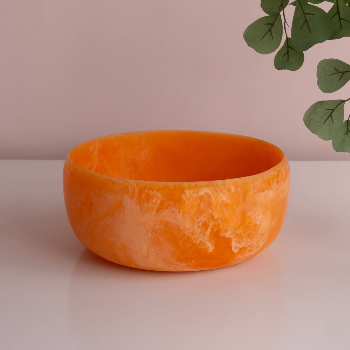 RESIN Sorbet Large Round Bowl Tangerine