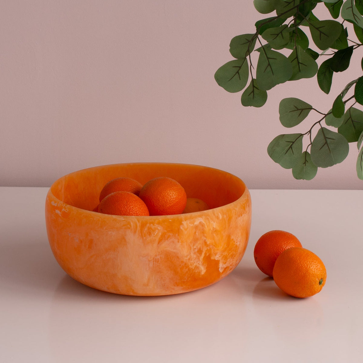 RESIN Sorbet Large Round Bowl Tangerine