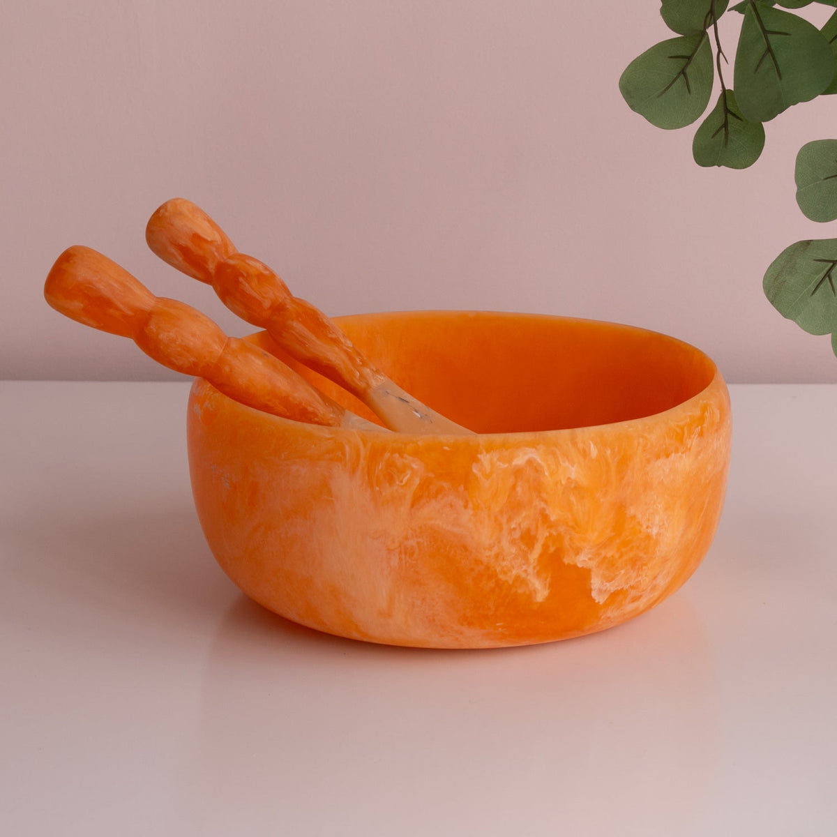 RESIN Sorbet Large Round Bowl Tangerine