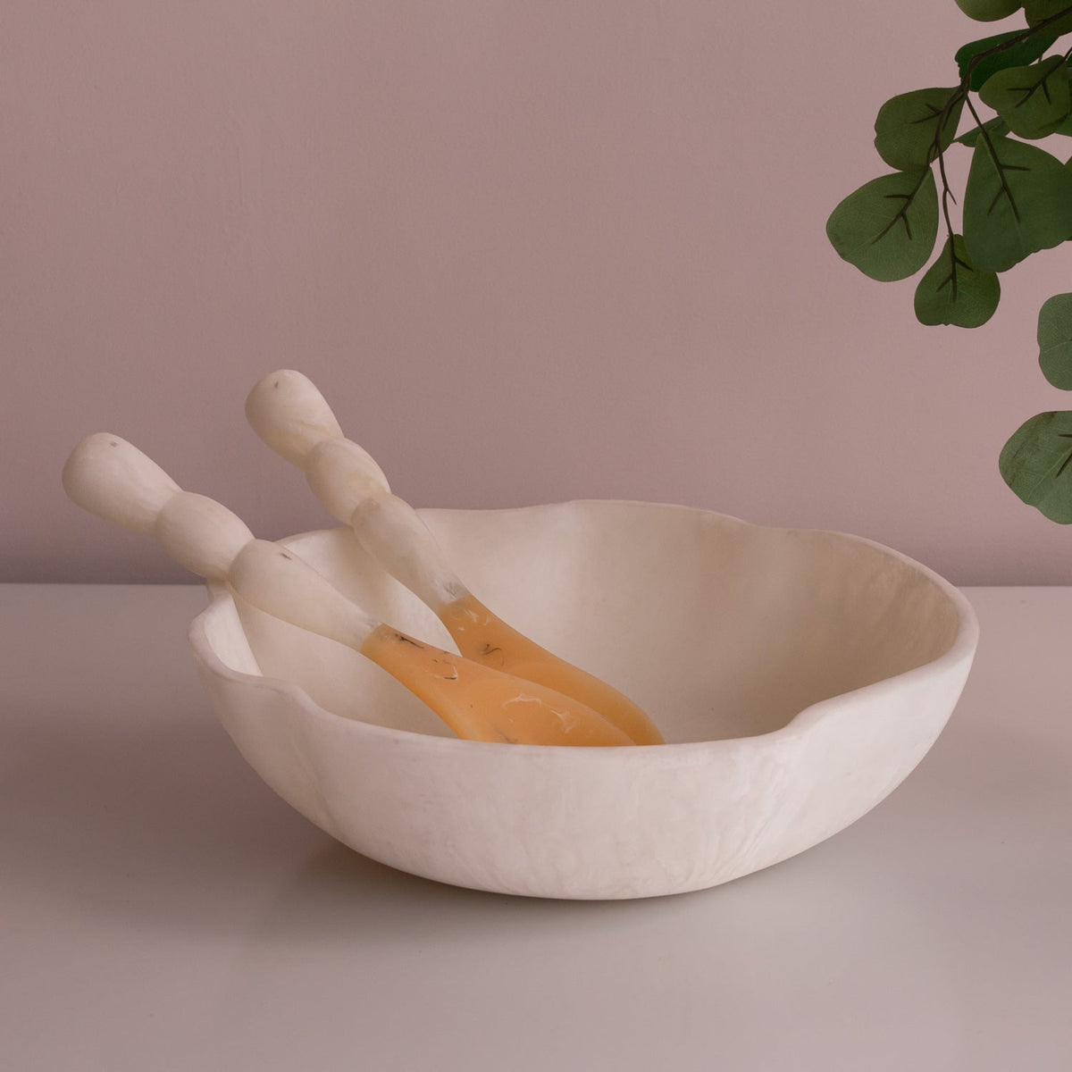 RESIN Sorbet Salad Servers Coconut