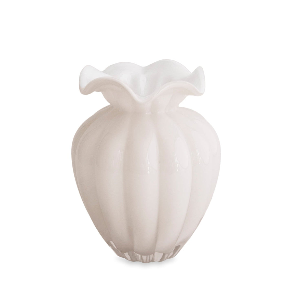 GLASS Petal Large Vase Cream