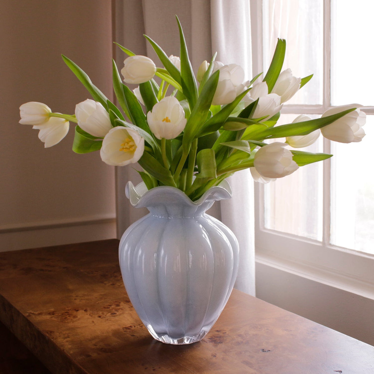 GLASS Petal Large Vase Periwinkle