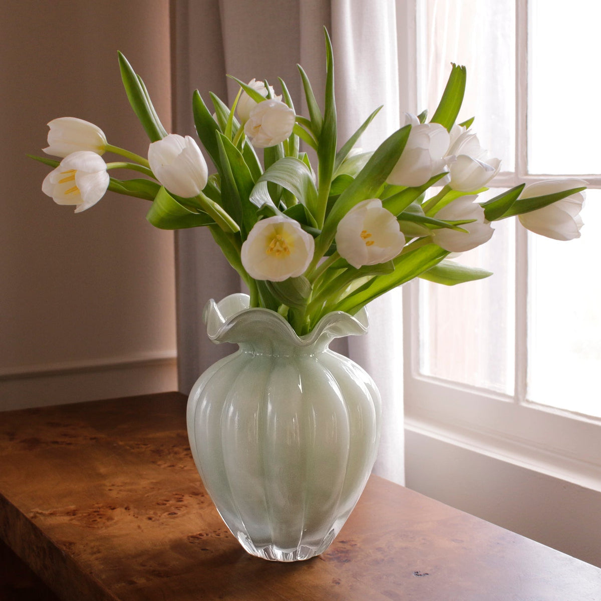 GLASS Petal Large Vase Pistachio