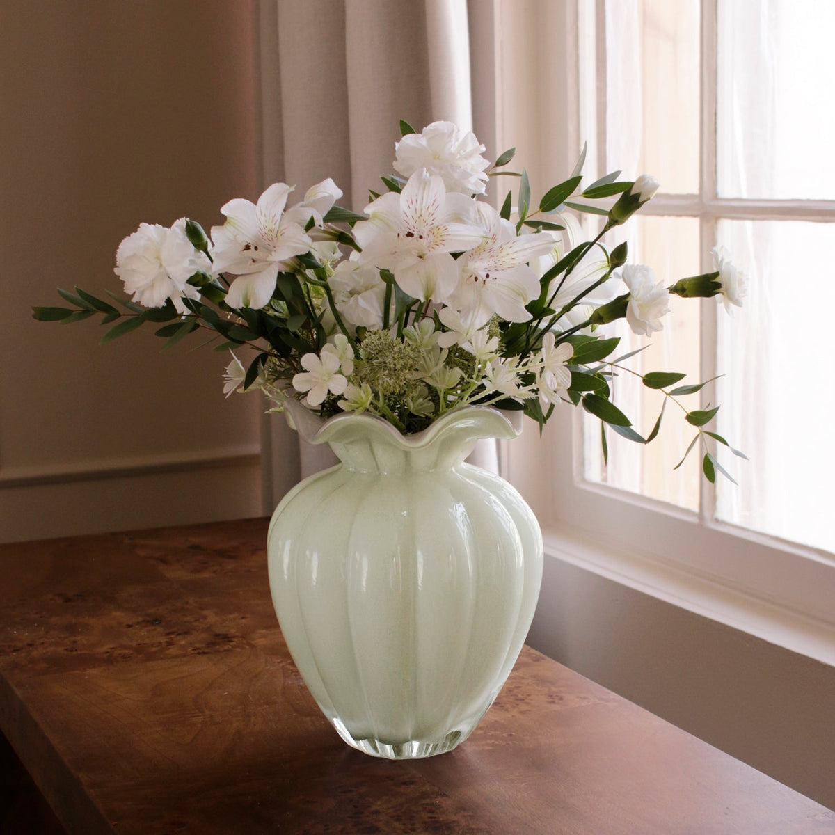 GLASS Petal Large Vase Pistachio