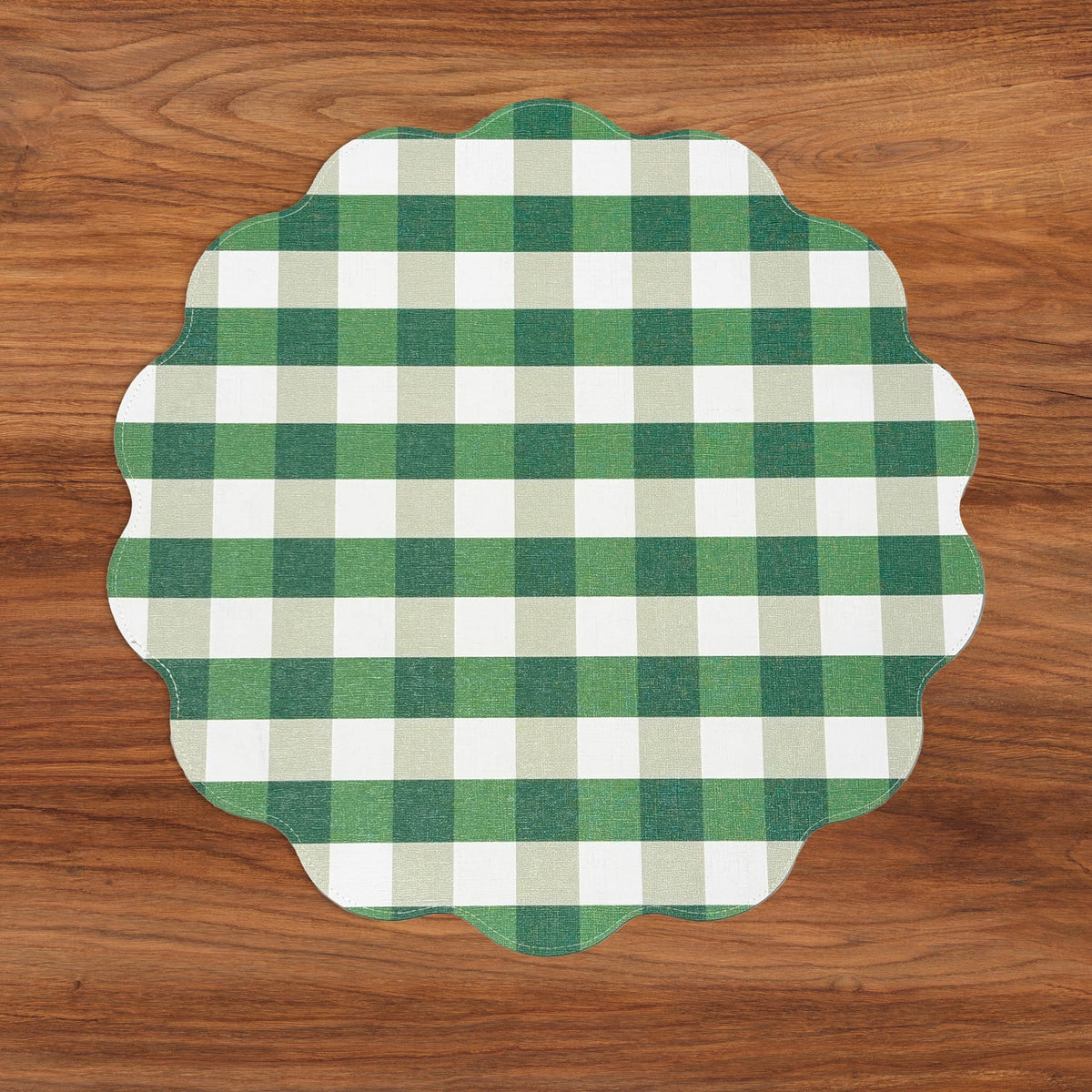 VIDA Cabana Reversible Round Placemats Set of 4 Pink & Green