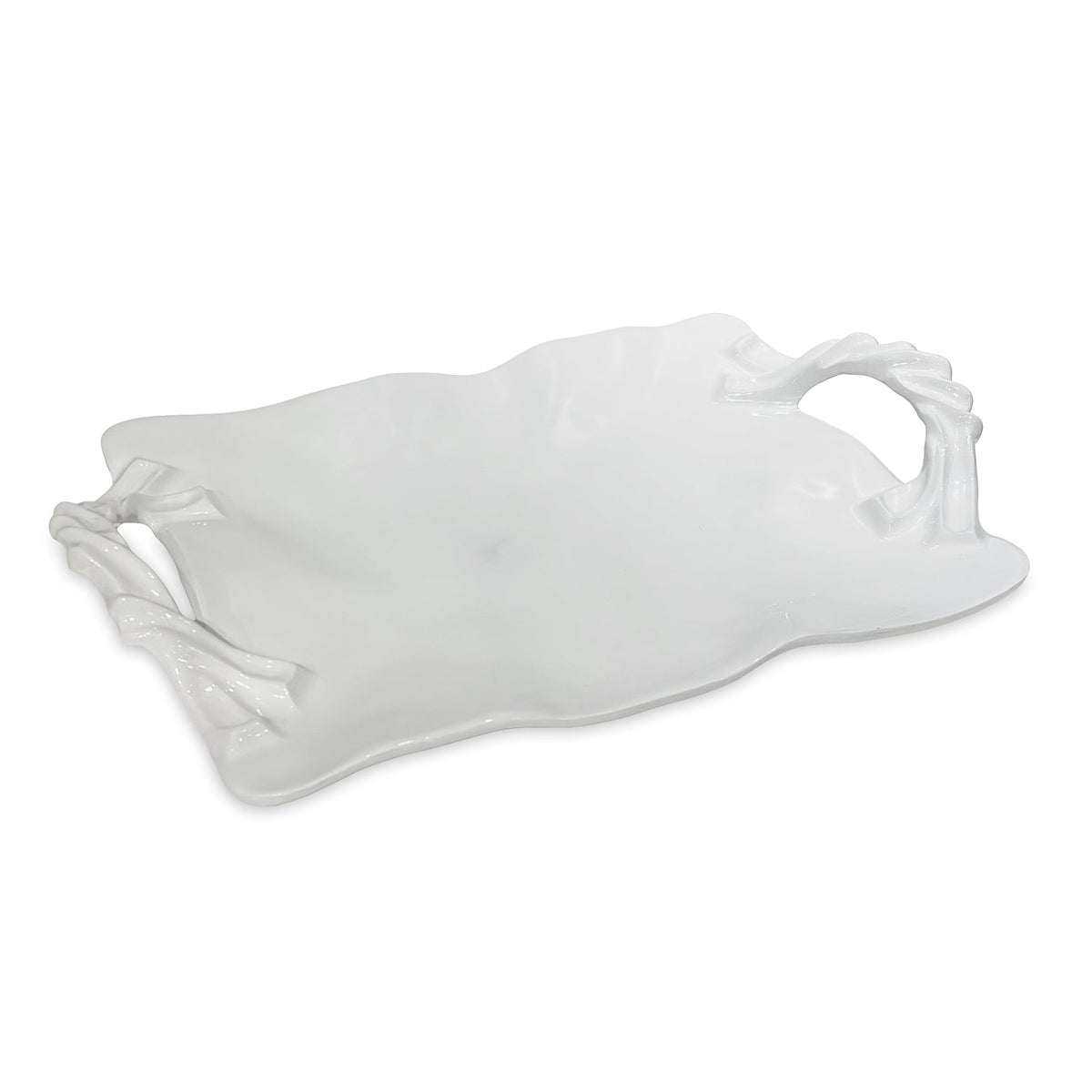 VIDA Sasha Rectangular Tray with Handles White
