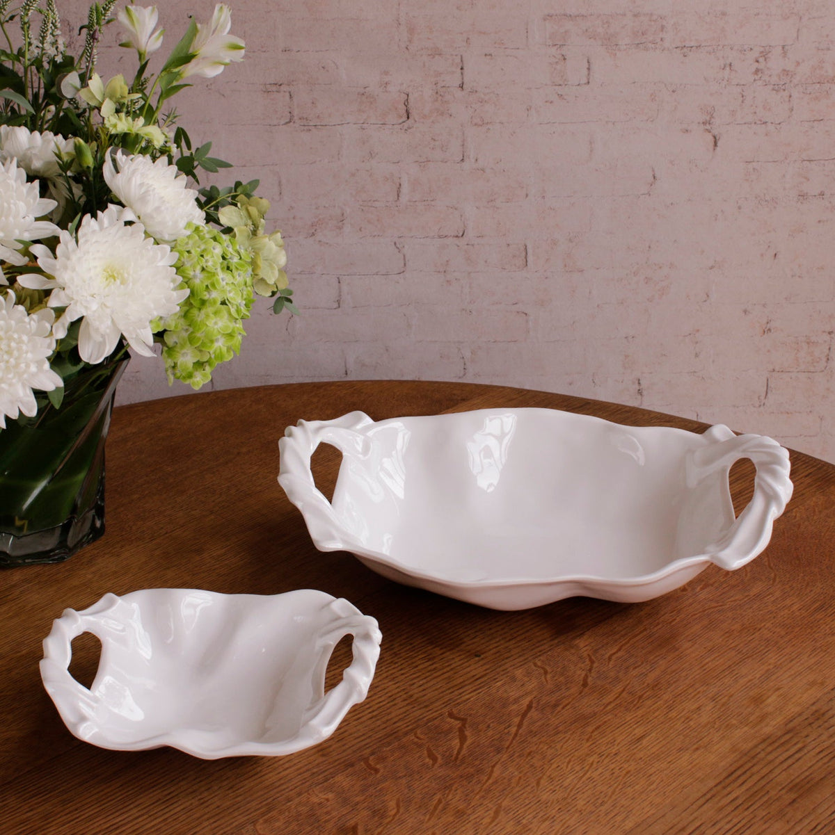 VIDA Sasha Medium Bowl with Handles White