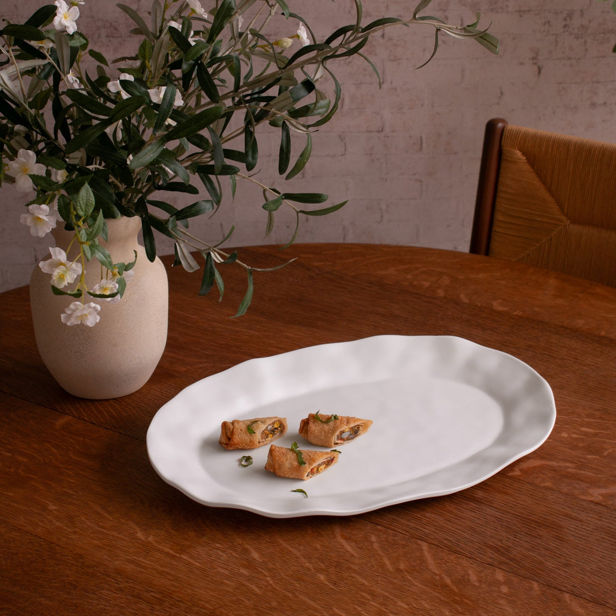 VIDA Nube Large Oval Platter (White)