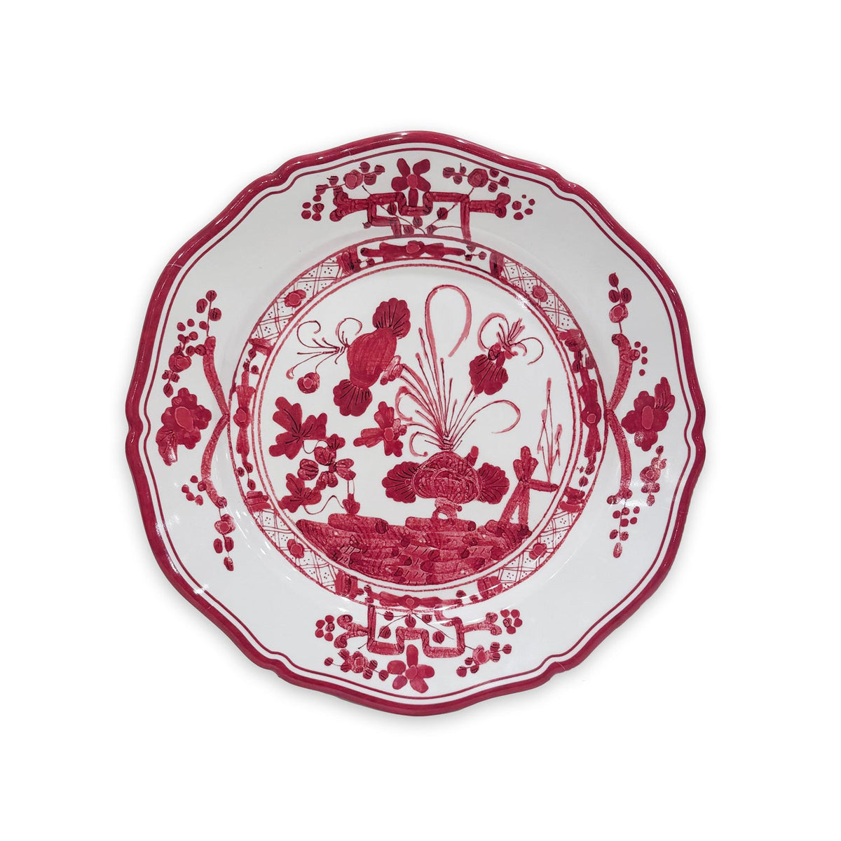 VIDA Faenza Salad Plate Set of 4 (White and Red)