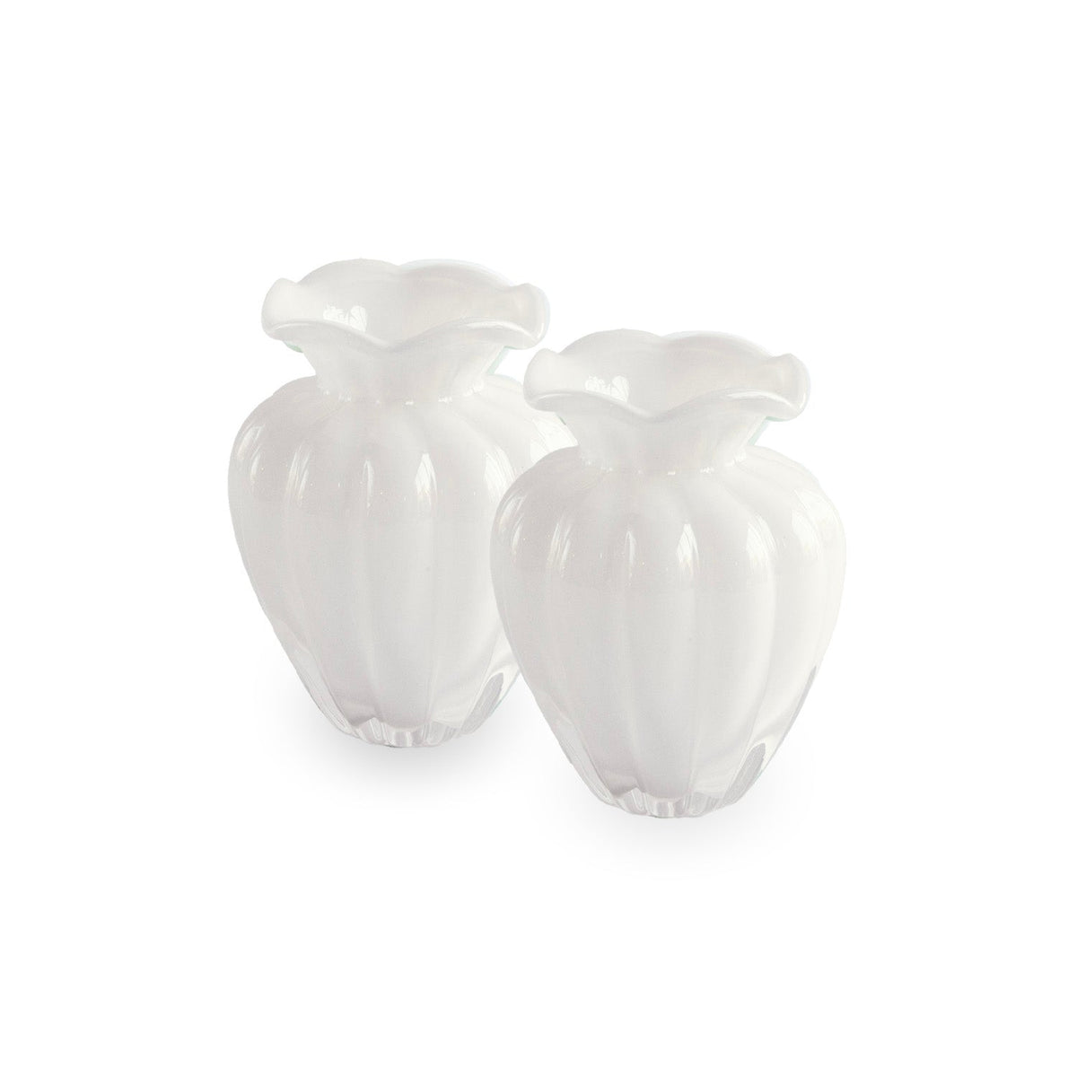 GLASS Petal Small Vase Set of 2 (Cream)