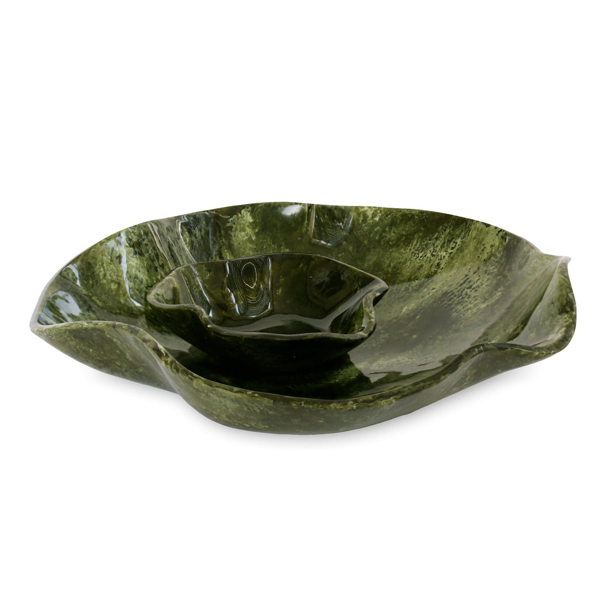 RESIN Malachite Bowl with Dip (Green)