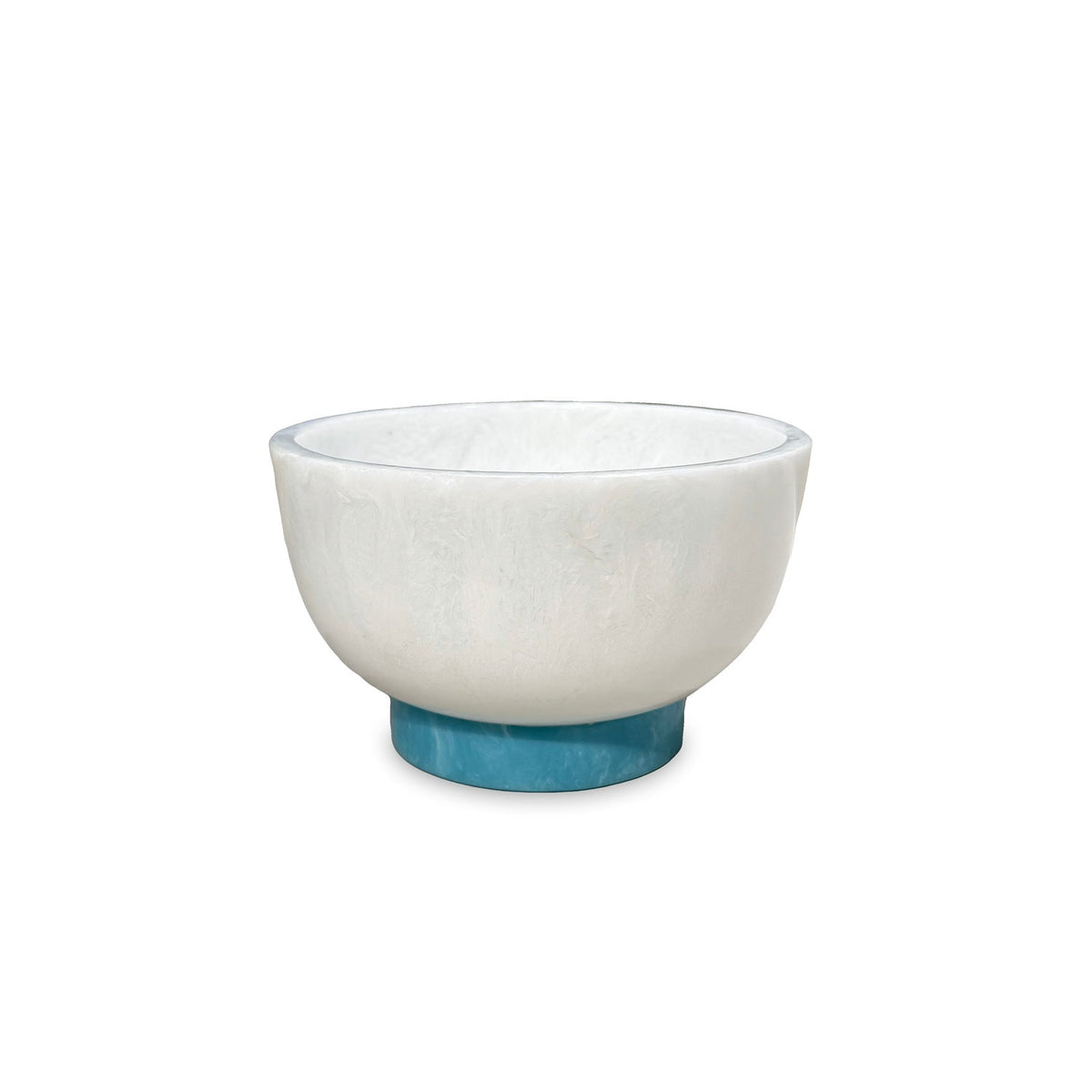 RESIN Rio Small Bowl with Base (White and Turquoise)