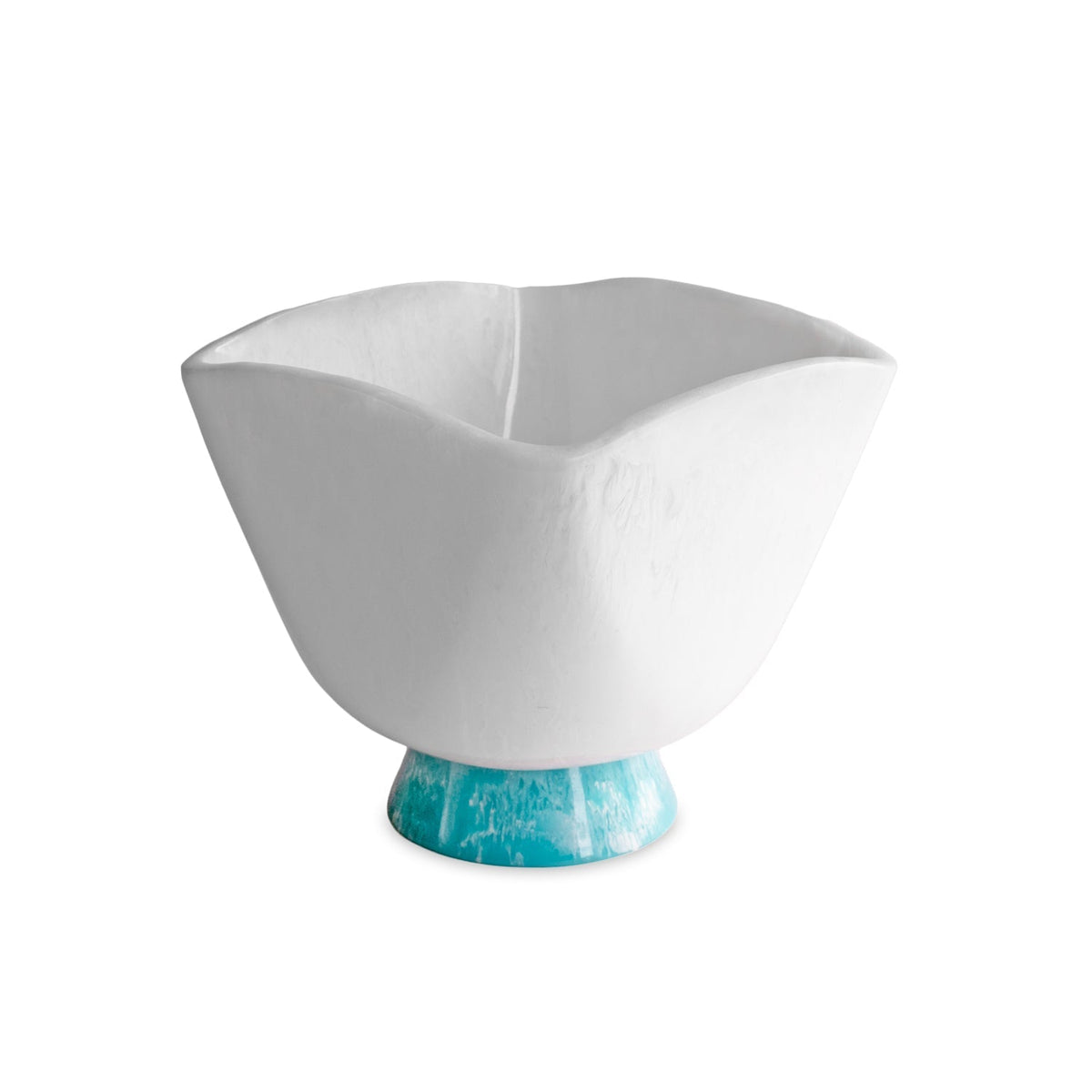 RESIN Rio Large Wine Bucket with Base (White and Turquoise)