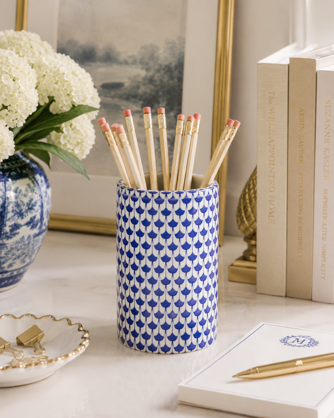 Mini Blue Fish Scale Bud Vase
