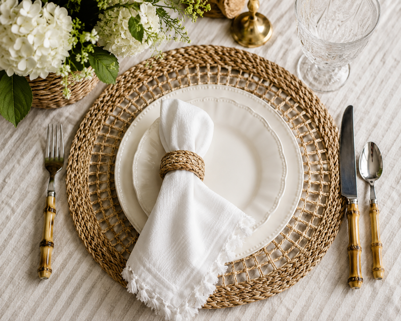 Set of 4 Natural Raffia Placemat