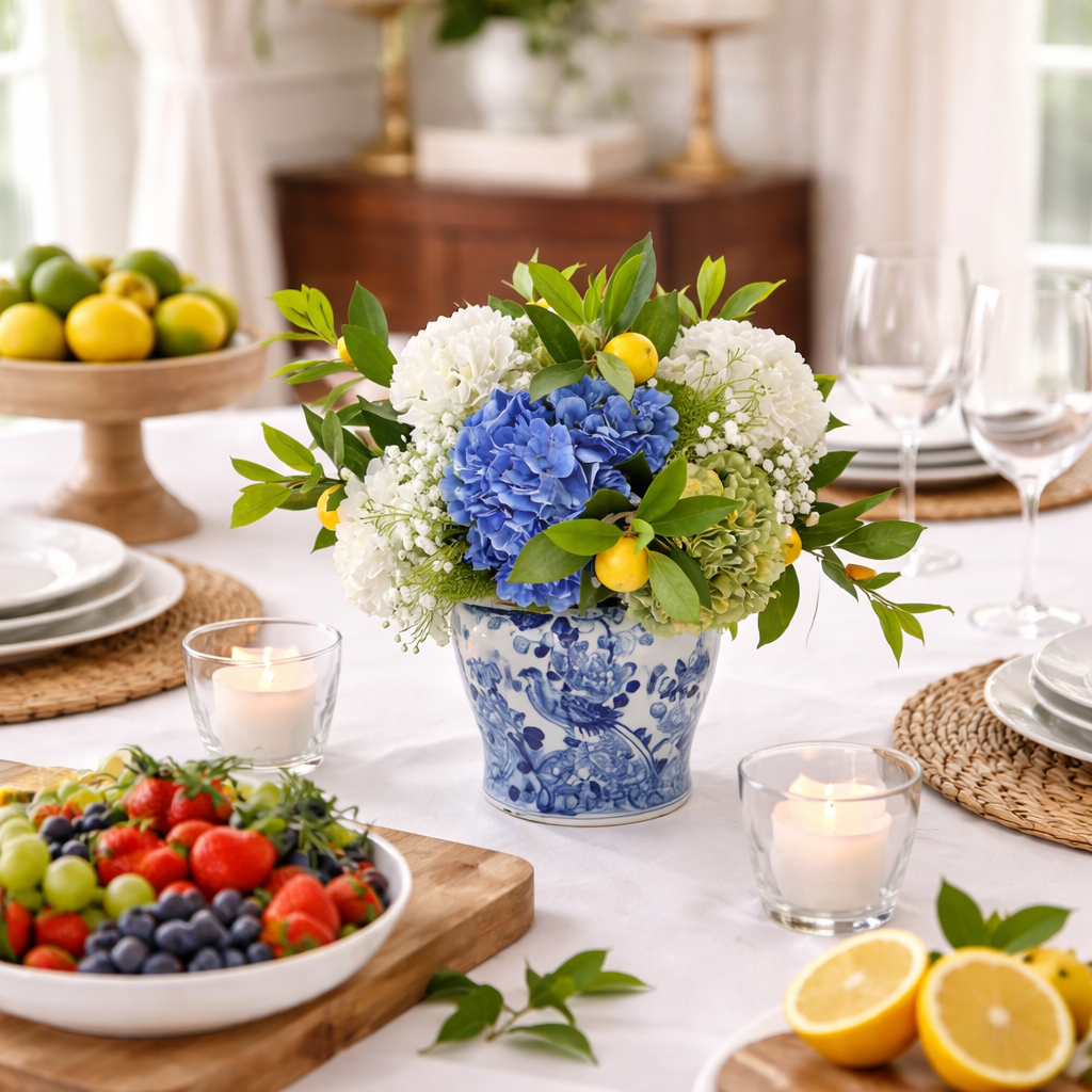 Mid Size Greenery & Hydrangea Arrangement
