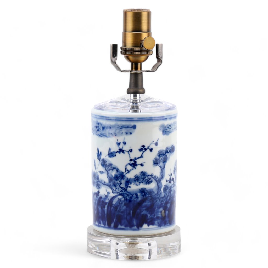 Blue & White Floral Vase Lamp