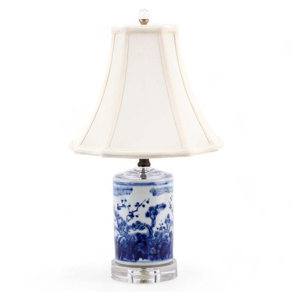 Blue & White Floral Vase Lamp