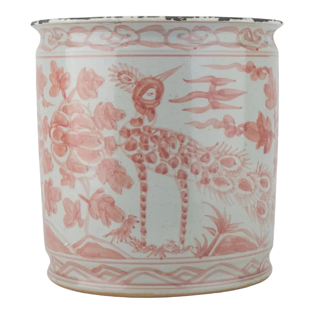 Antique Finish Pot-Red Bird