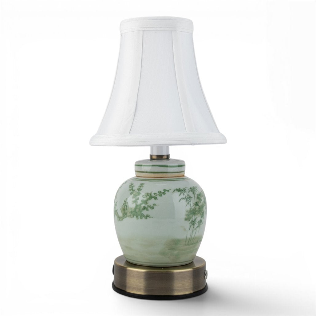 Green Bamboo Jar Rechargeable Lamp