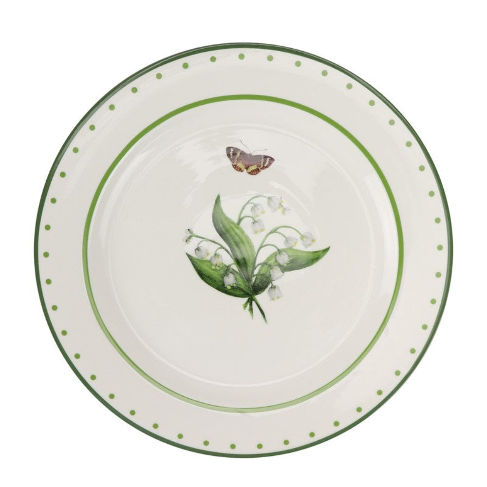 Lily of The Valley Green and White Dinner Plate