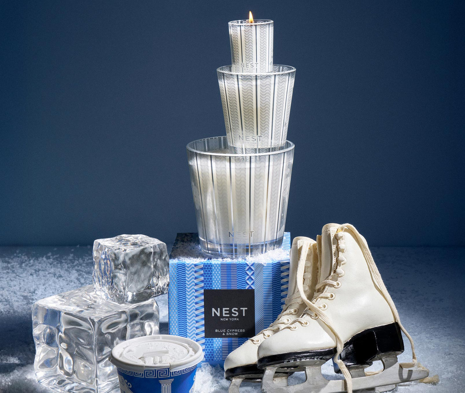 Blue Cypress & Snow Classic Candle