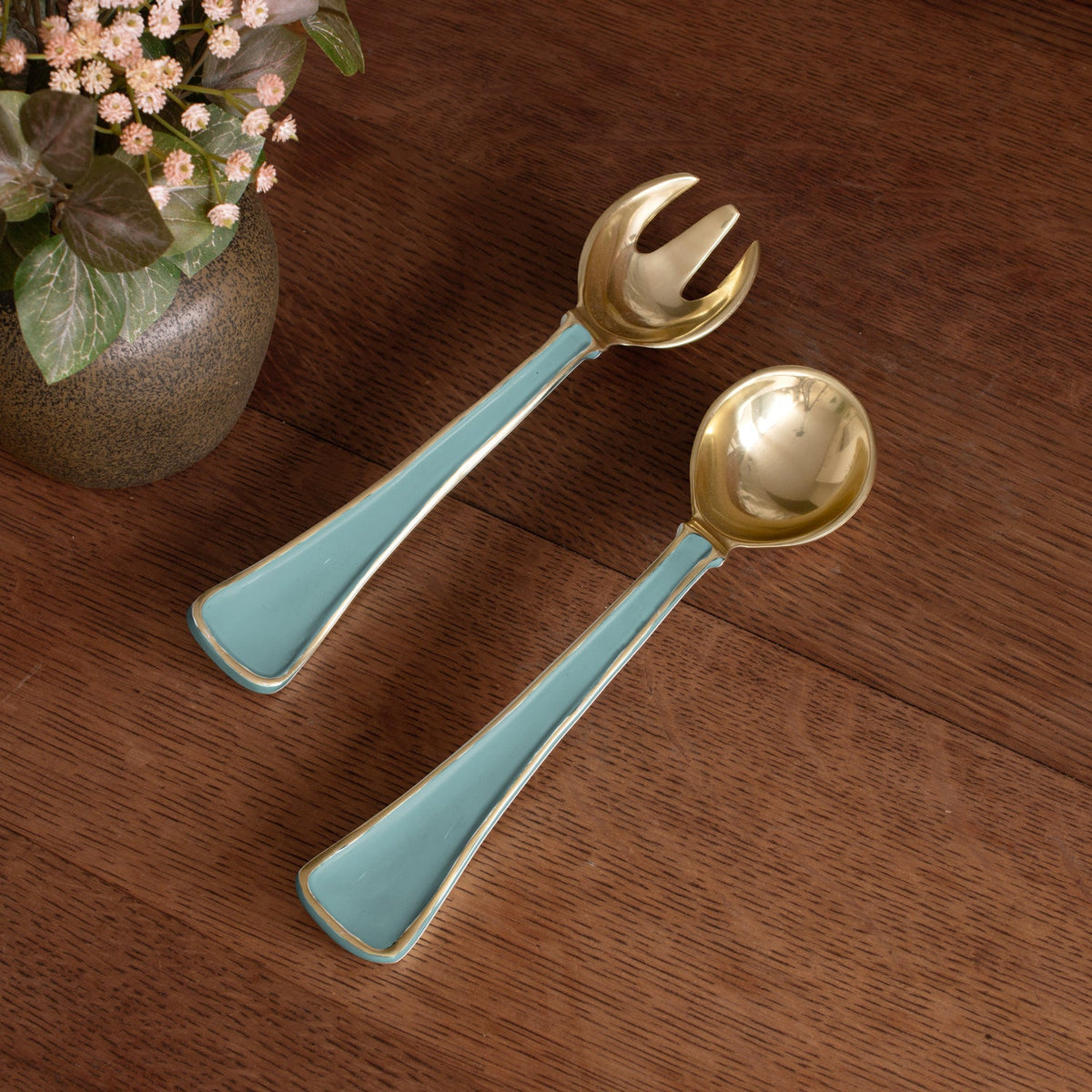 ENCANTO Soho Salad Servers (Turquoise)