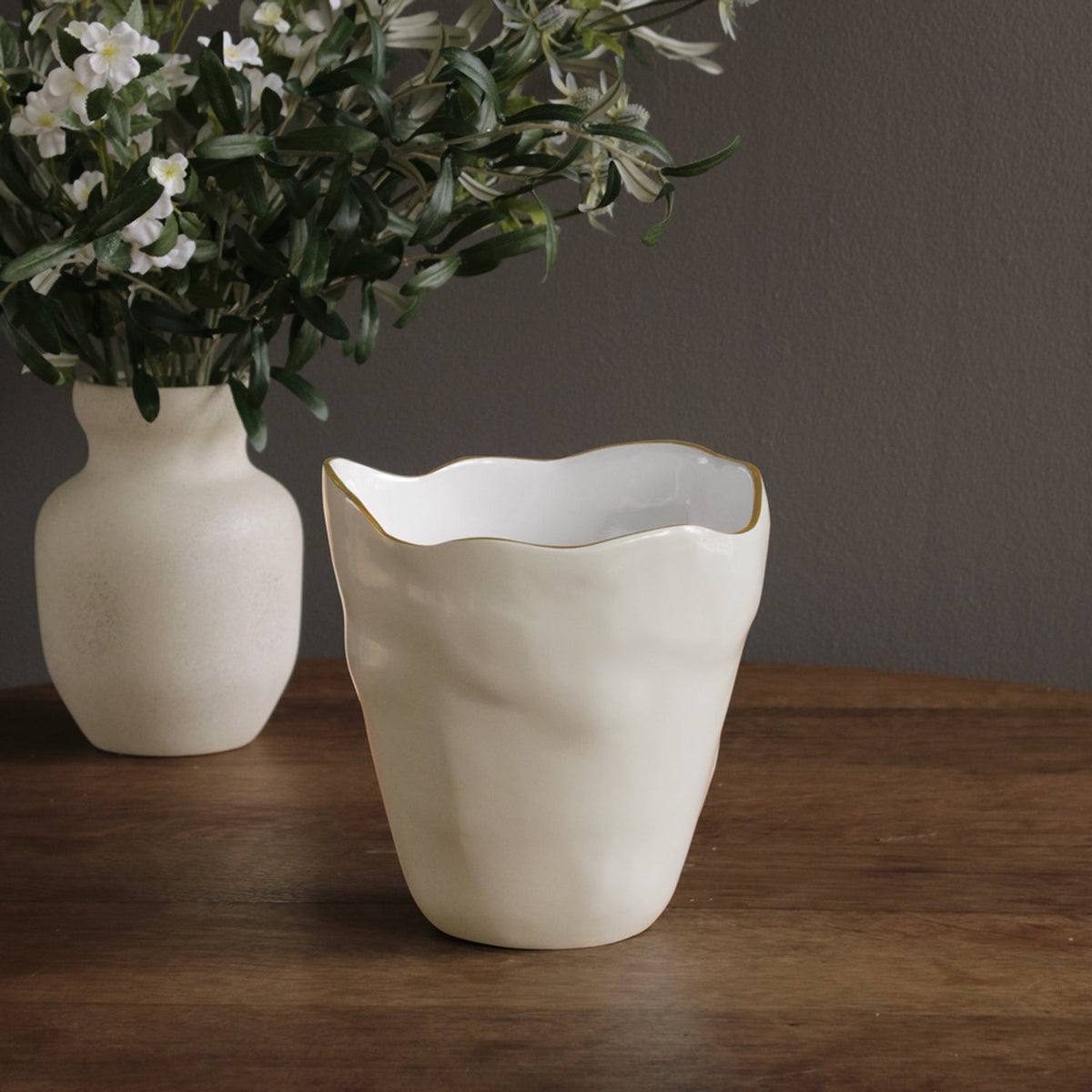 ENCANTO Soho Large Ice Bucket (Cream and White)