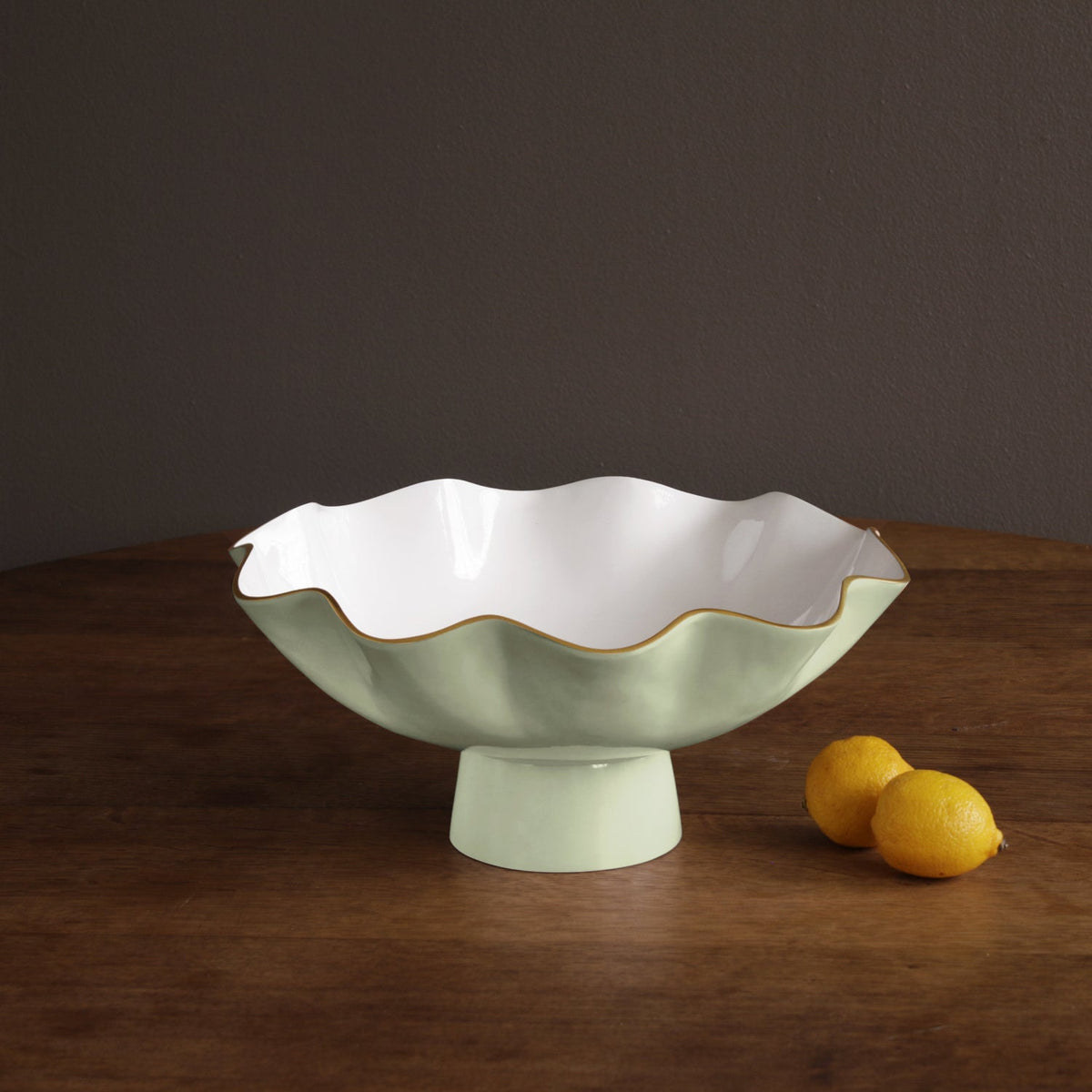 ENCANTO Carola Large Pedestal (Pistachio and White)